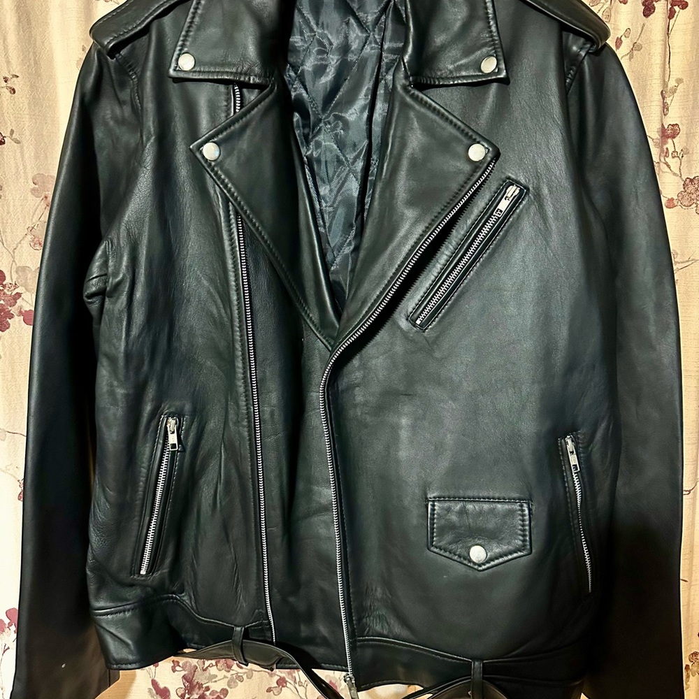Men’s Genuine Leather Asymmetrical Motorcycle Biker “Negan” Jacket